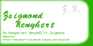 zsigmond menyhert business card